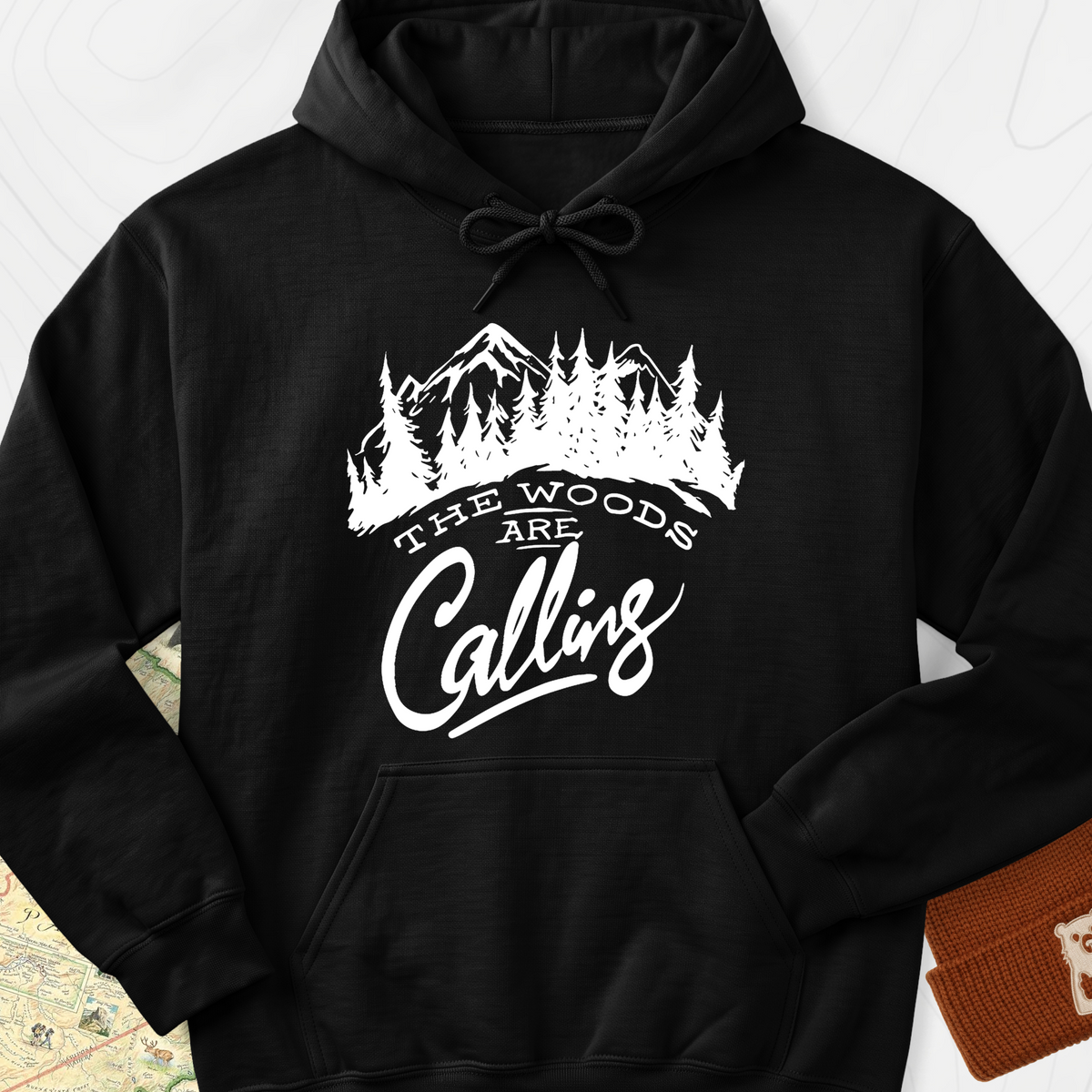 The Woods Are Calling Hoodie - Black