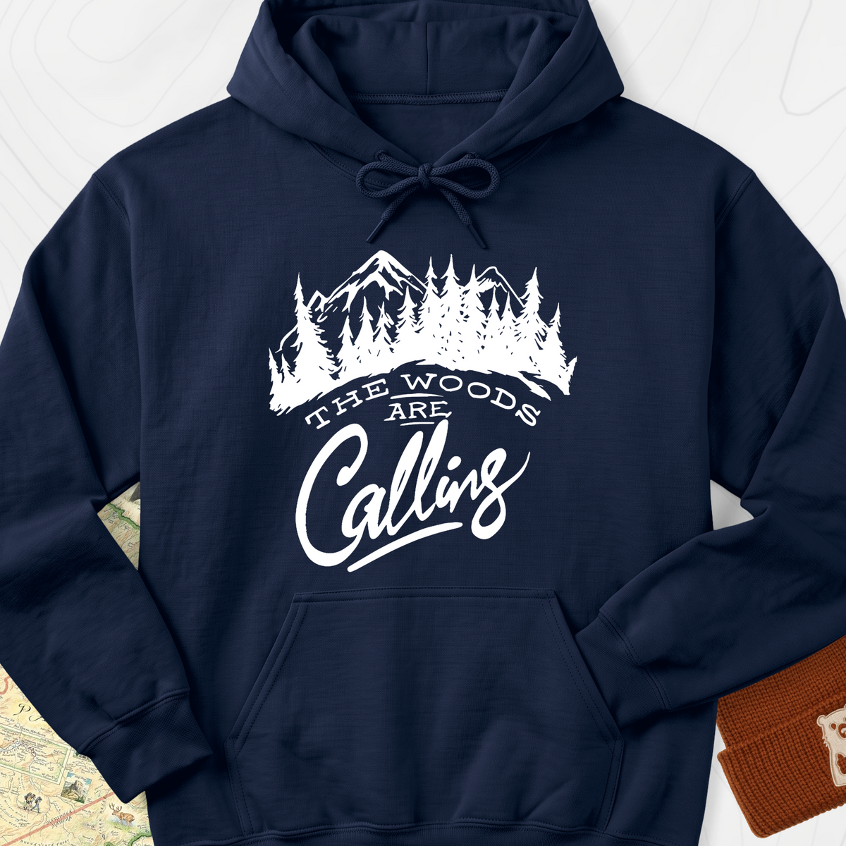 The Woods Are Calling Hoodie - Navy