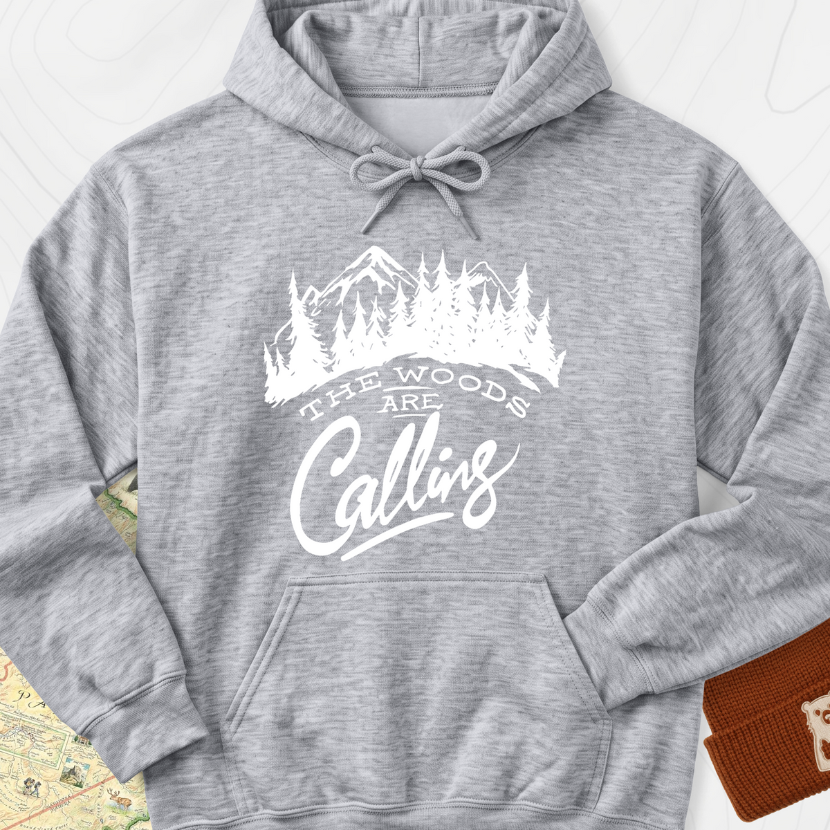 The Woods Are Calling Hoodie - Sport Grey