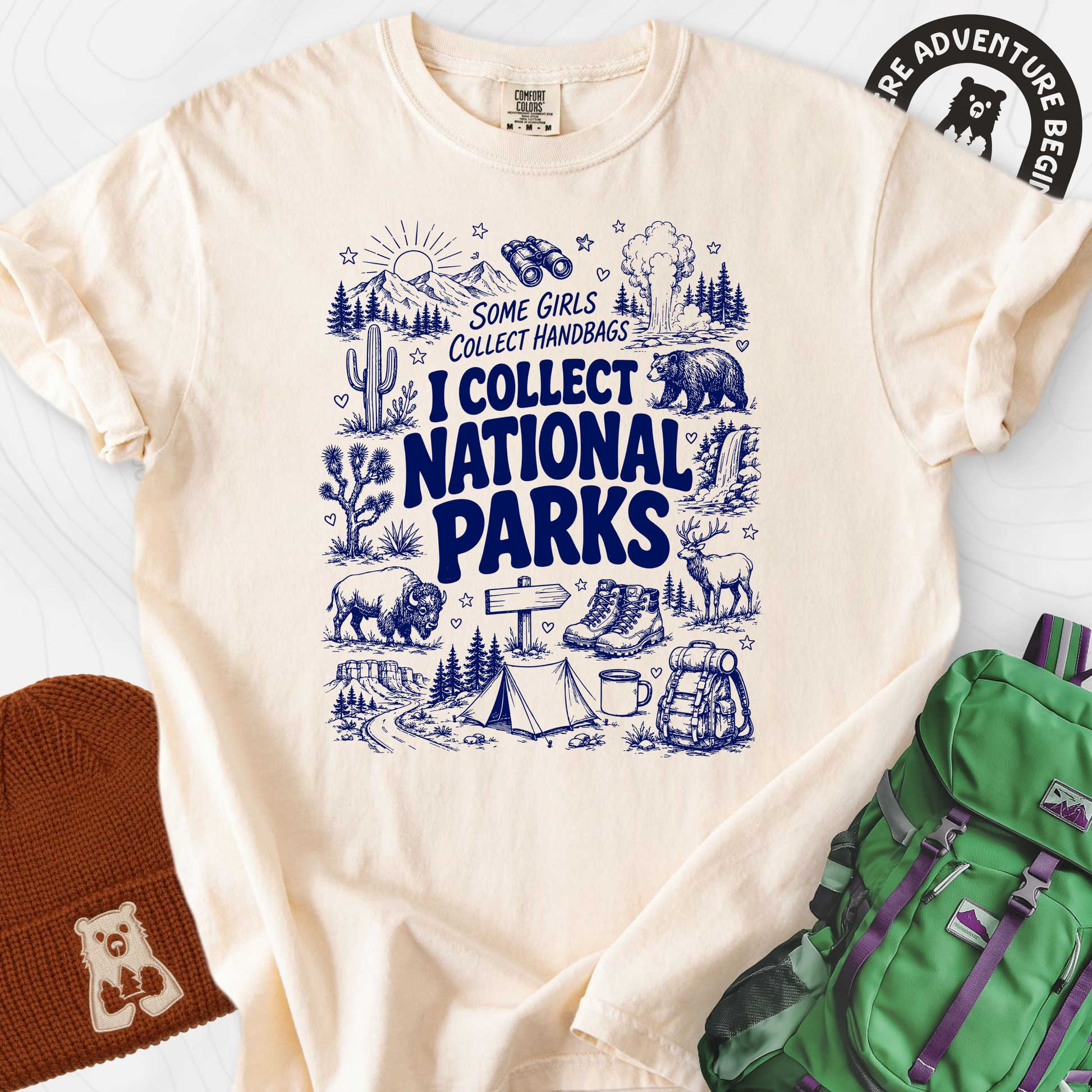 National Park Collector Ivory front print heavyweight T-shirt