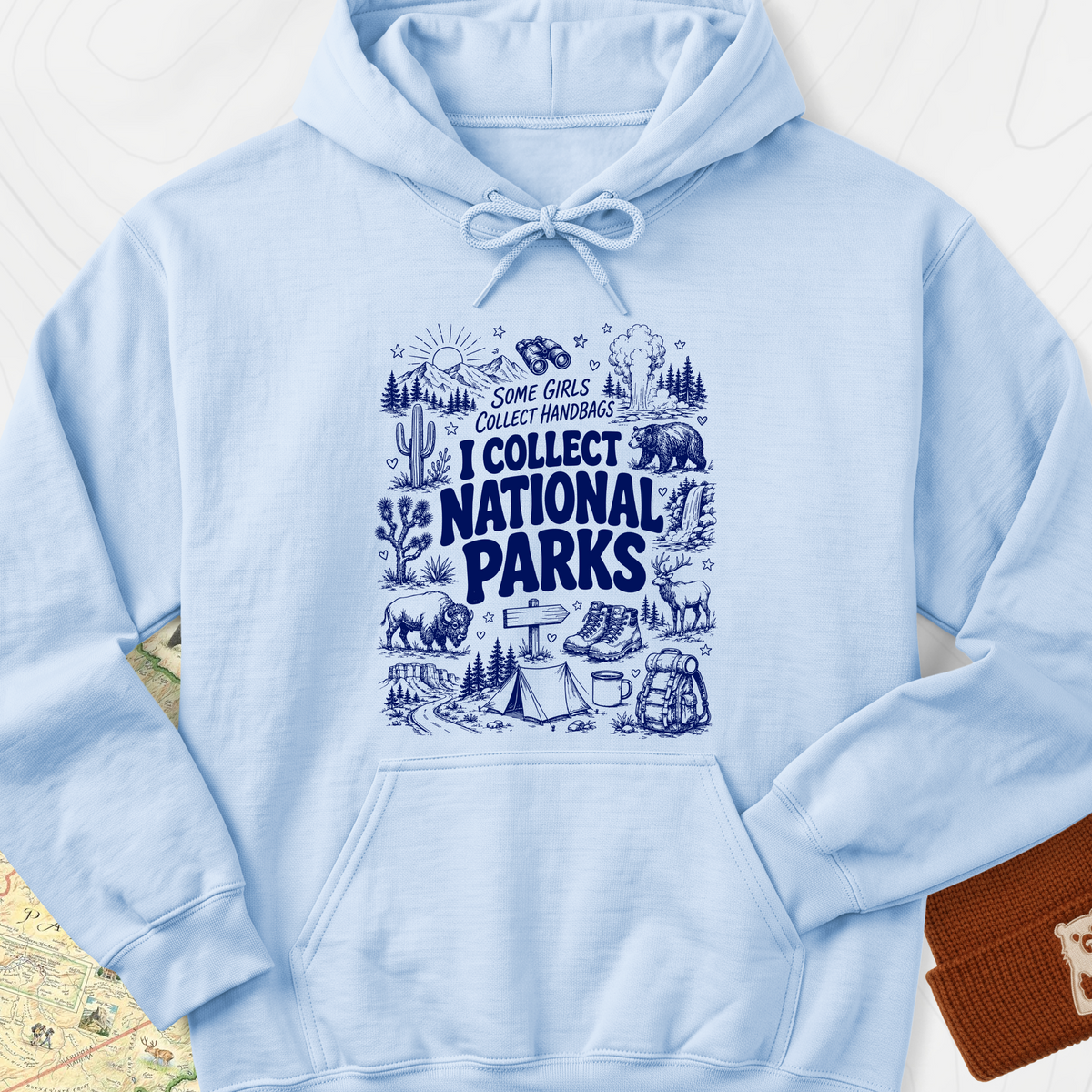 National Park Collector Hoodie - Light Blue