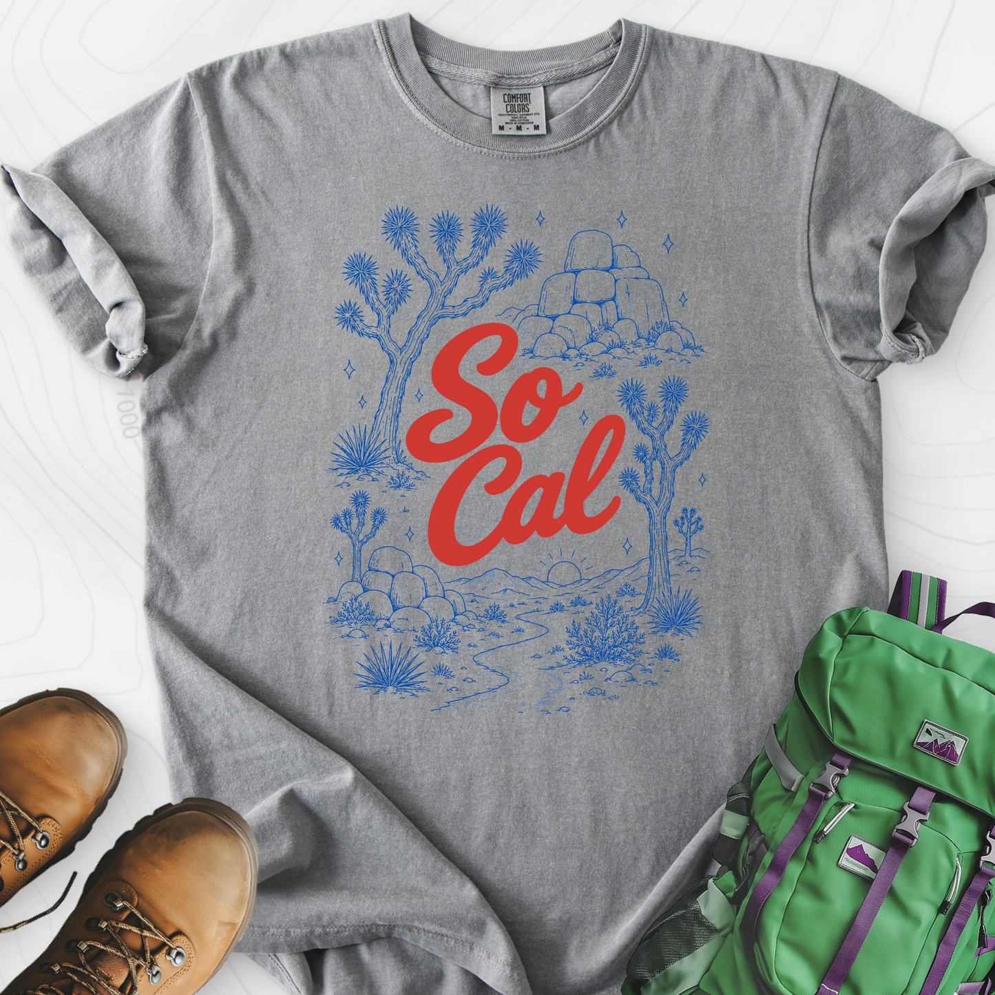 SoCal Desert Grey front print heavyweight T-shirt