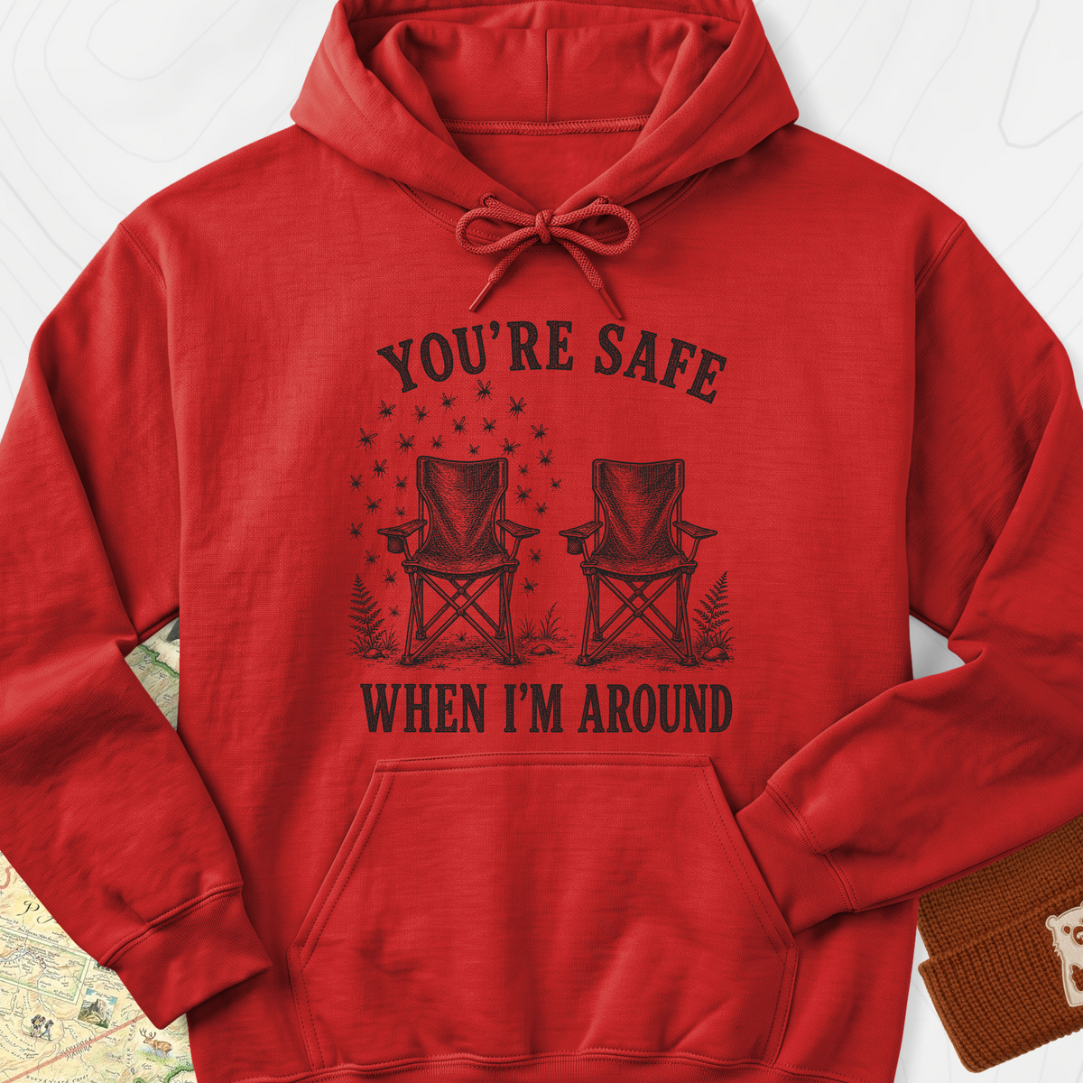 Safe When I'm Around Hoodie - Red