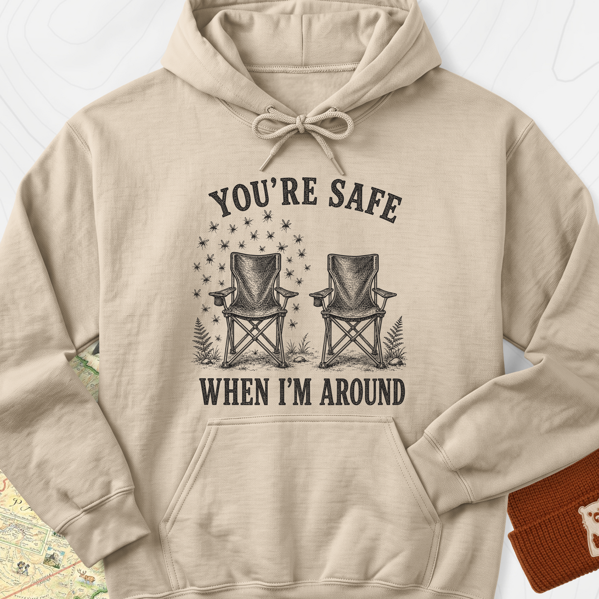 Safe When I'm Around Hoodie - Sand