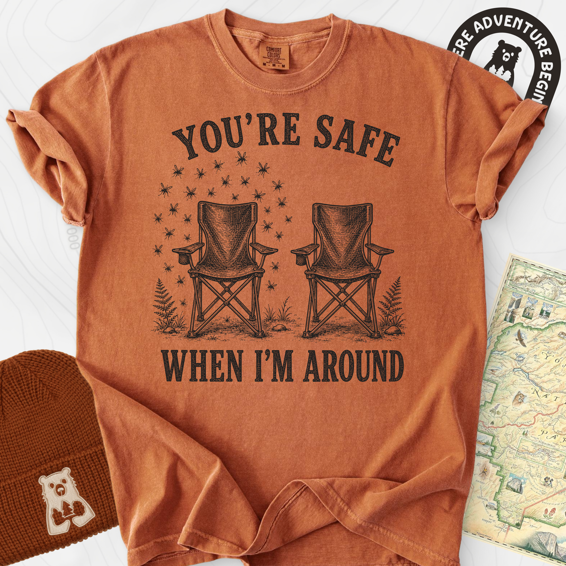Safe When I'm Around Yam front print heavyweight T-shirt