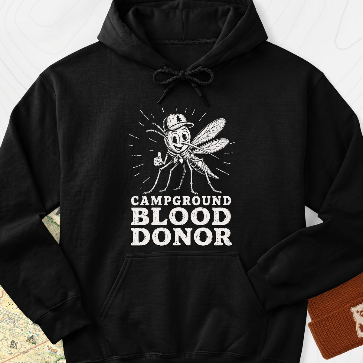 Campground Blood Donor Hoodie - Black