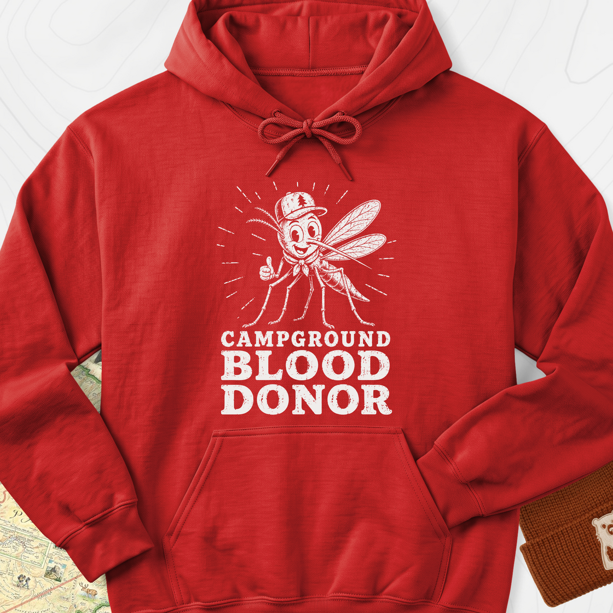 Campground Blood Donor Hoodie - Red