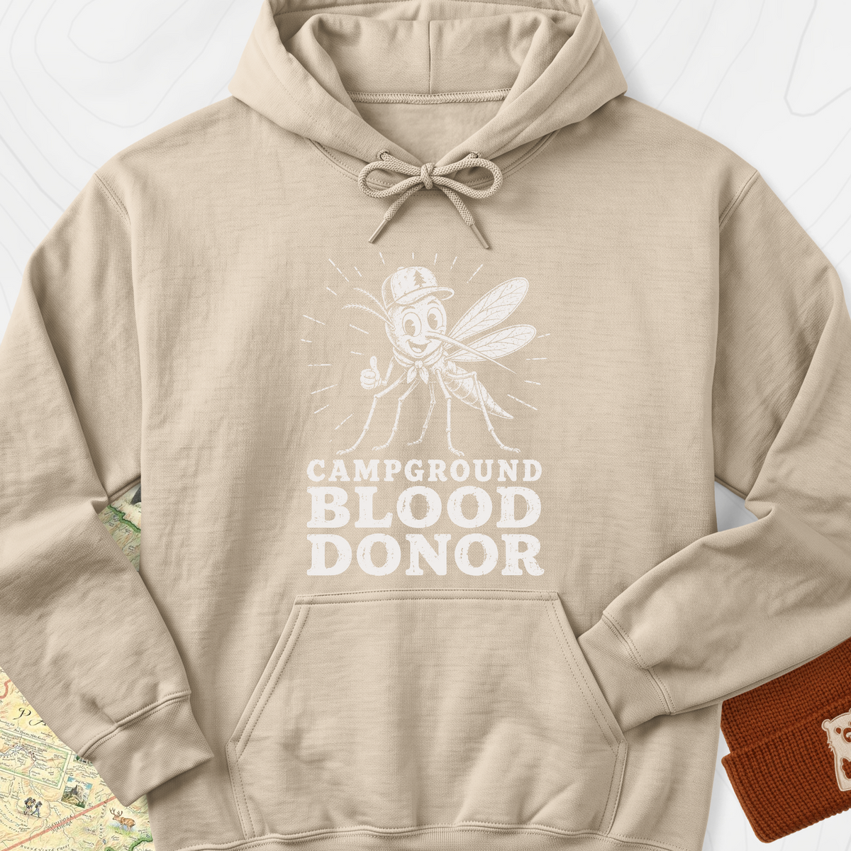 Campground Blood Donor Hoodie - Sand