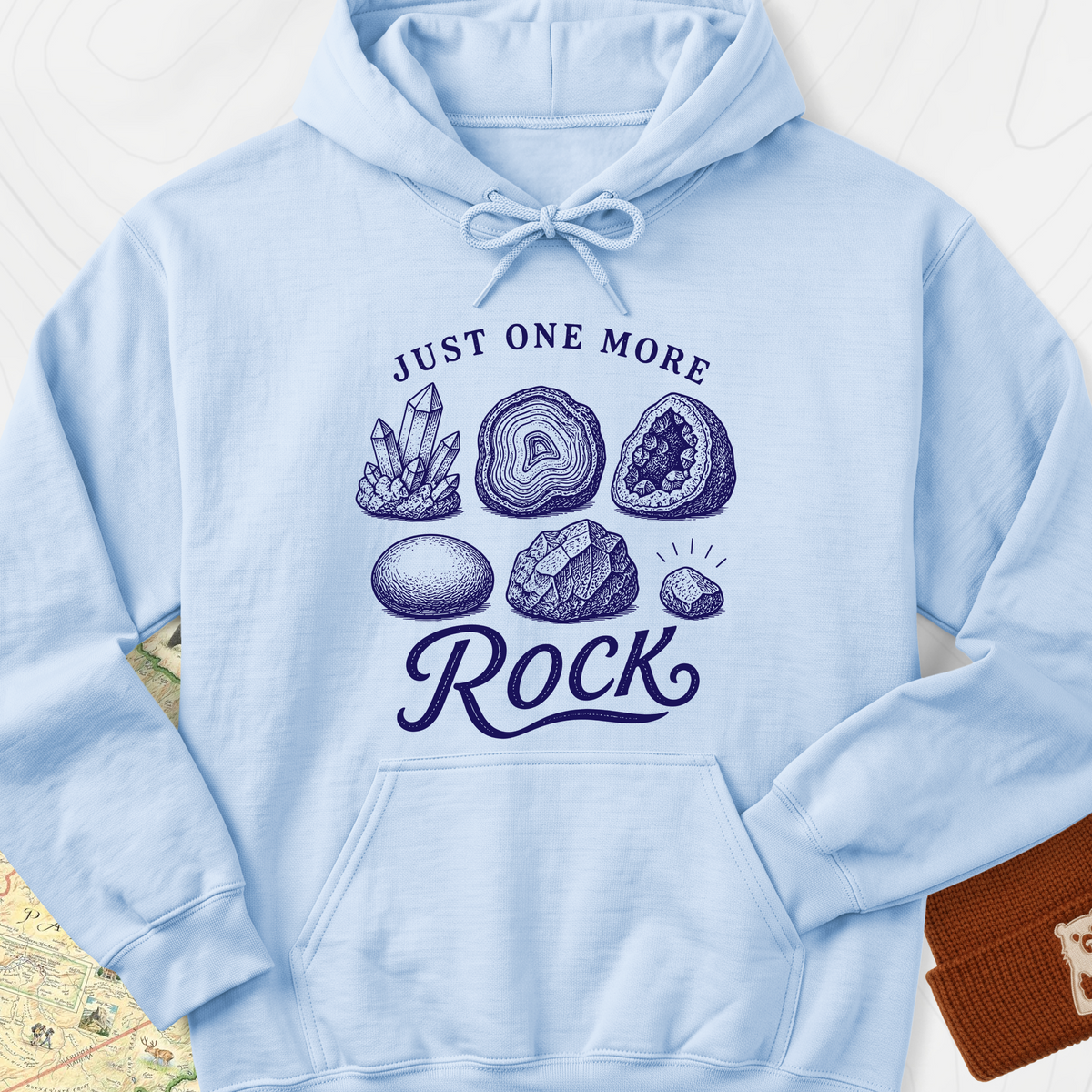 Just One More Rock Hoodie - Light Blue