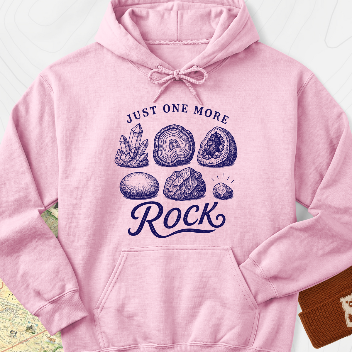 Just One More Rock Hoodie - Light Pink