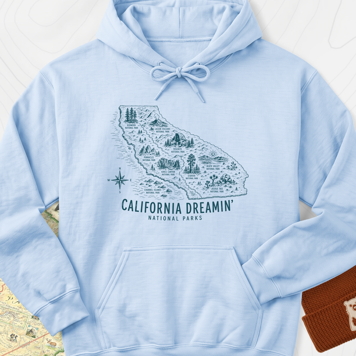 California Park Dreamin' Hoodie - Light Blue