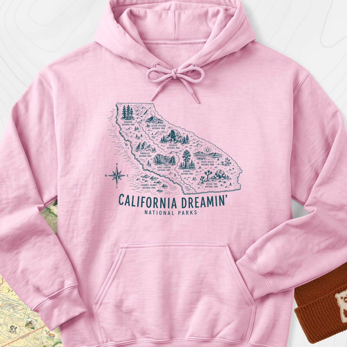 California Park Dreamin' Hoodie - Light Pink