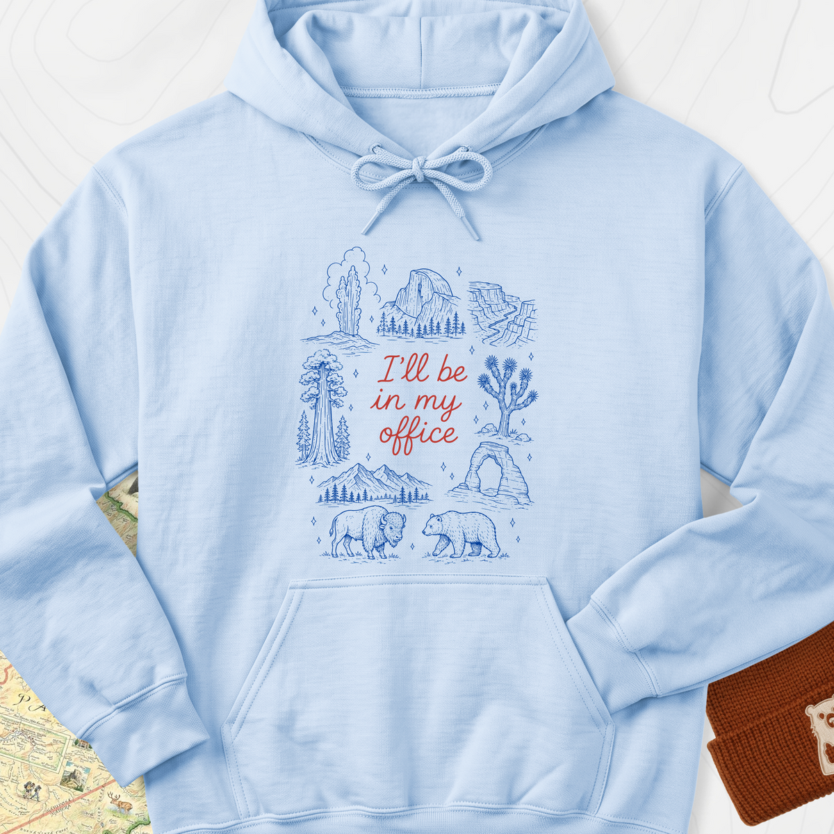 In My Park Office Hoodie - Light Blue