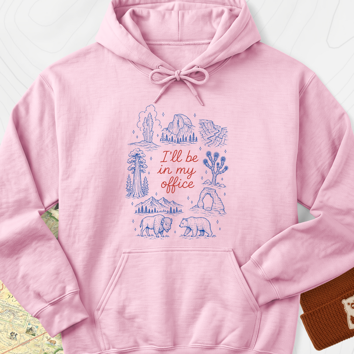 In My Park Office Hoodie - Light Pink