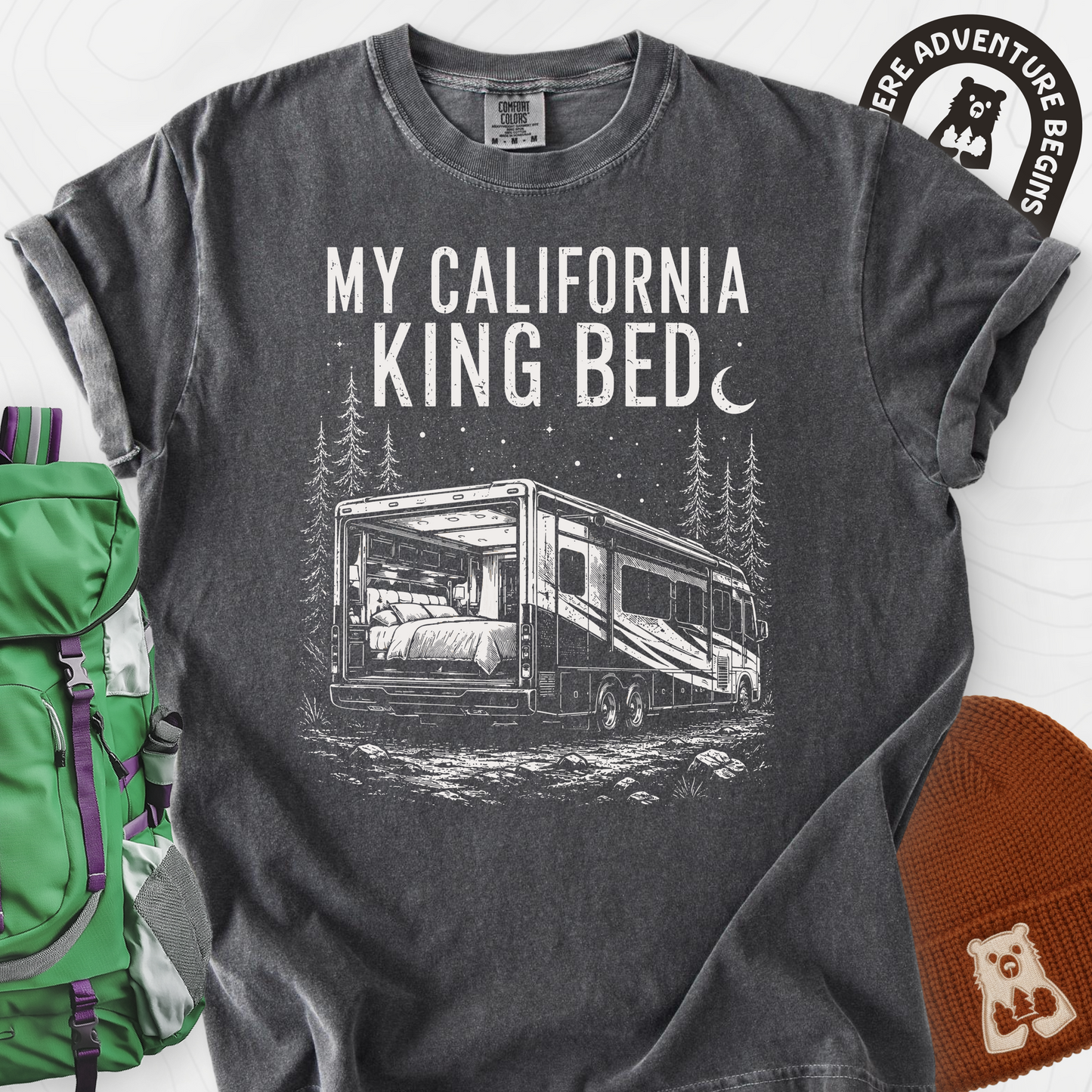 California King Bed Pepper front print heavyweight T-shirt