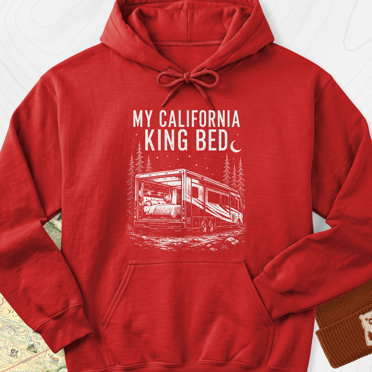 California King Bed Hoodie - Red