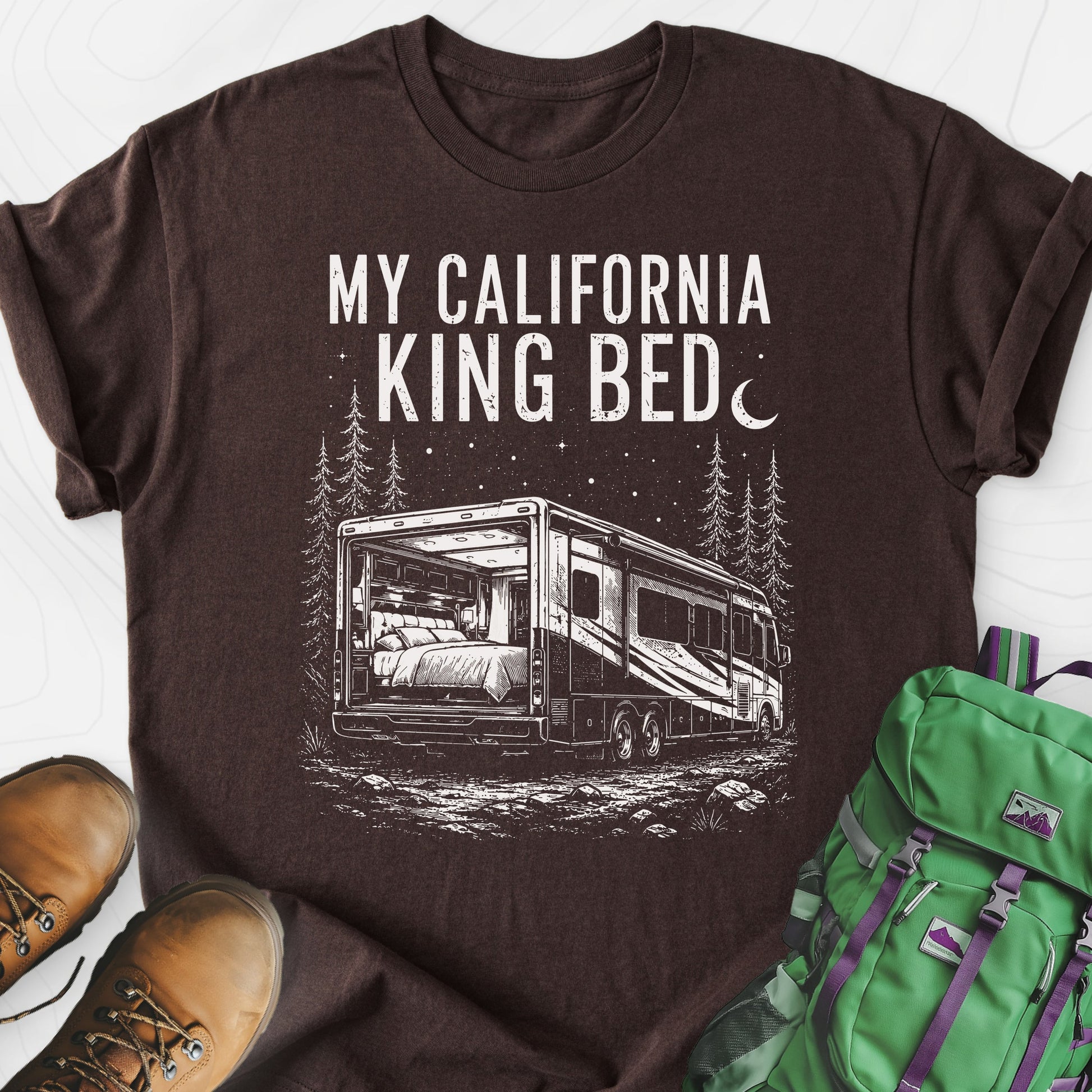 California King Bed Dark Chocolate front print lightweight T-shirt