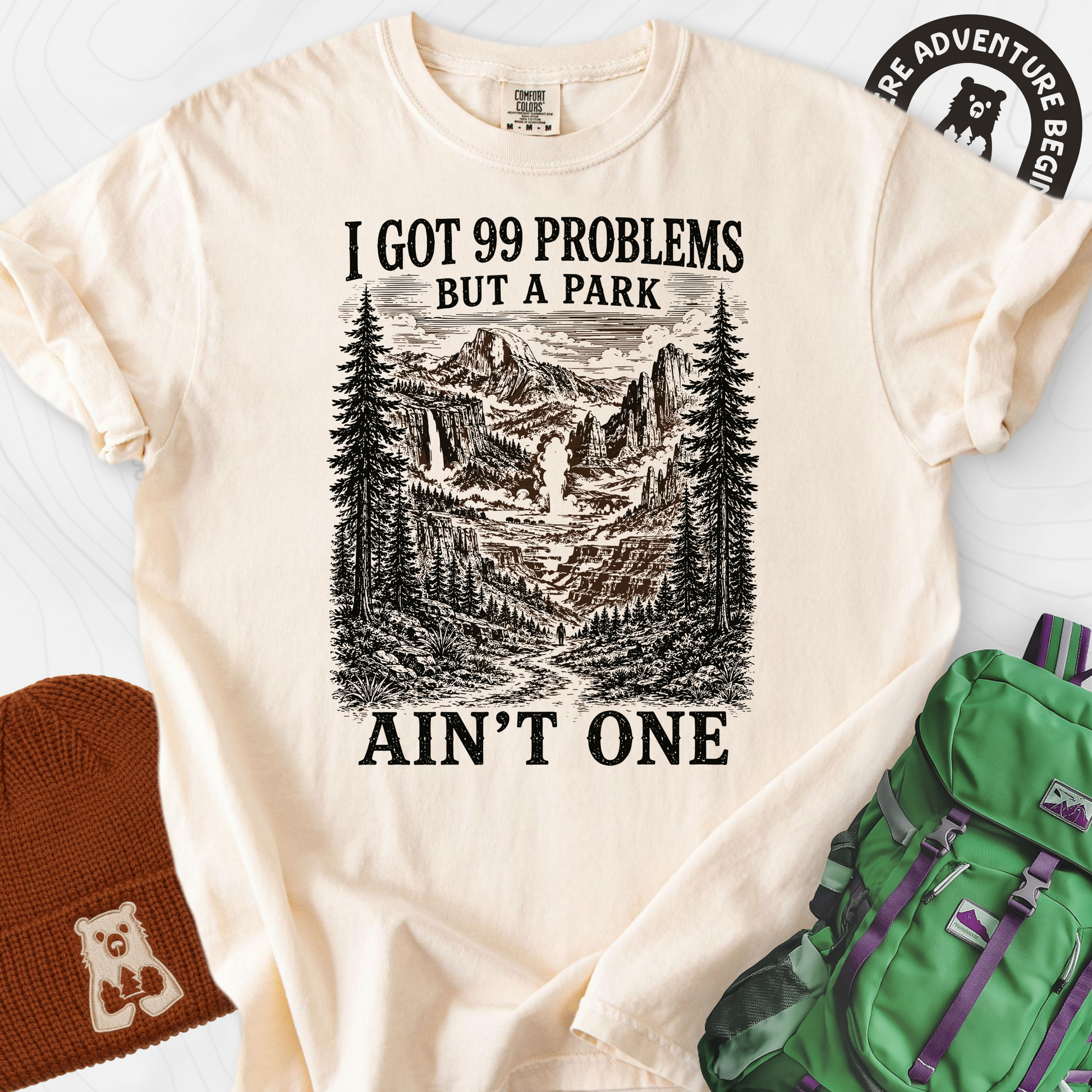 99 Problems Ivory front print heavyweight T-shirt