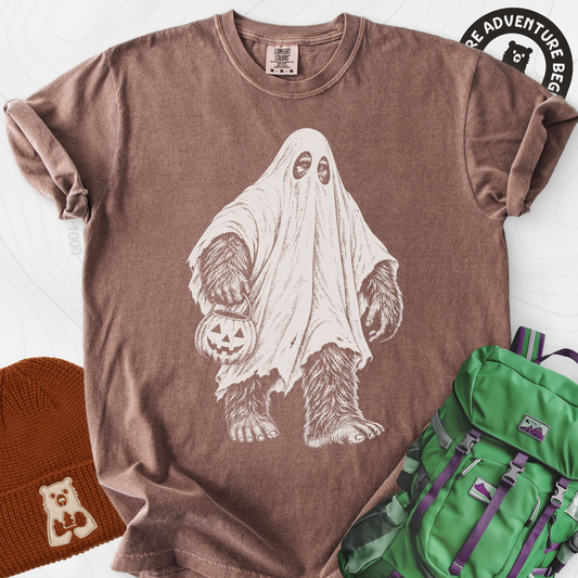 Bigfoot Ghost Espresso front print heavyweight T-shirt