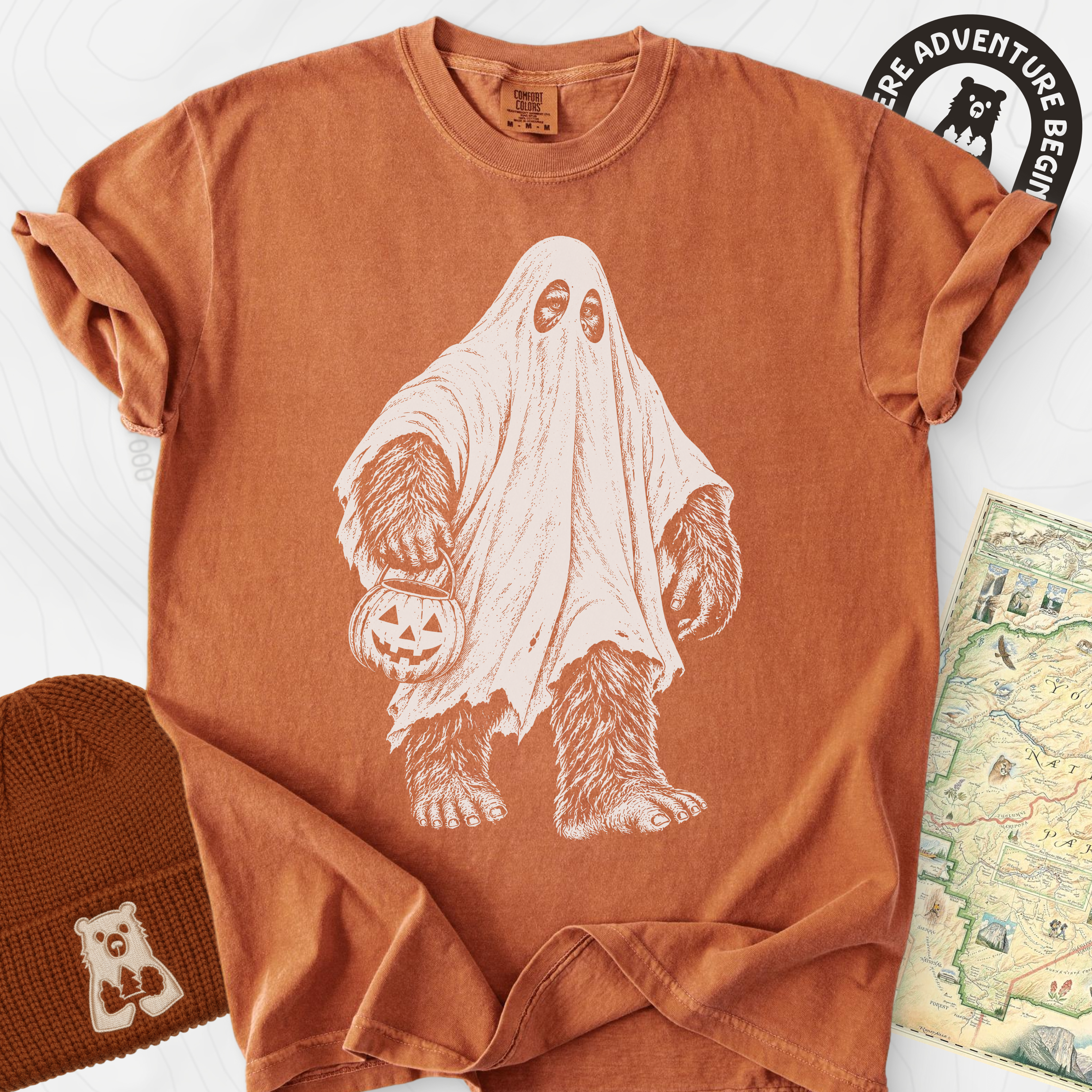 Bigfoot Ghost Yam front print heavyweight T-shirt