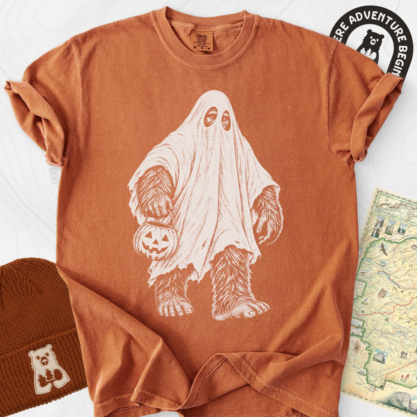 Bigfoot Ghost Yam front print heavyweight T-shirt