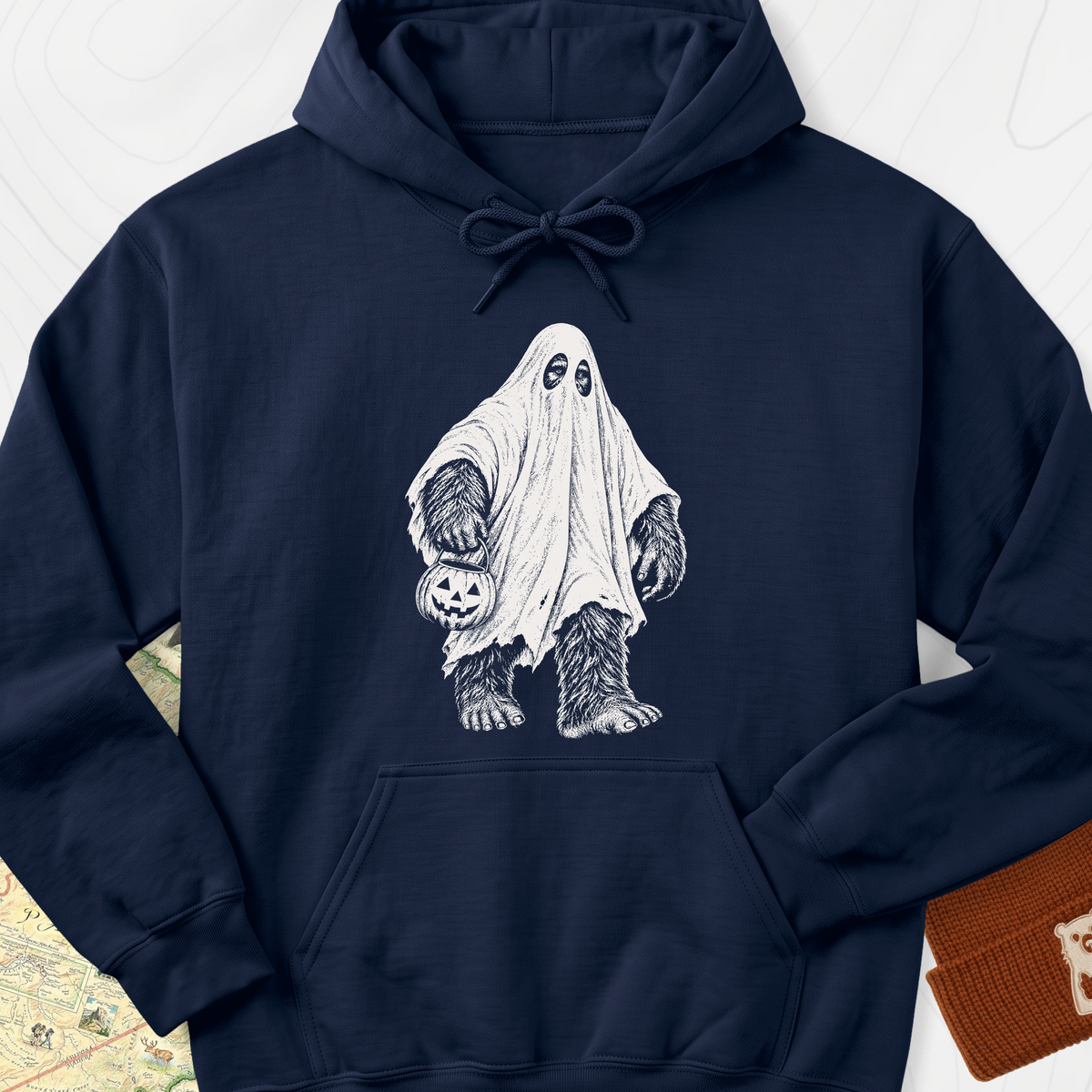 Bigfoot Ghost Hoodie - Navy