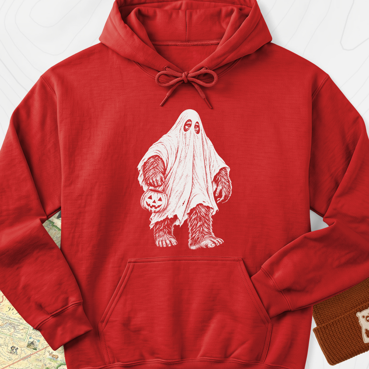 Bigfoot Ghost Hoodie - Red