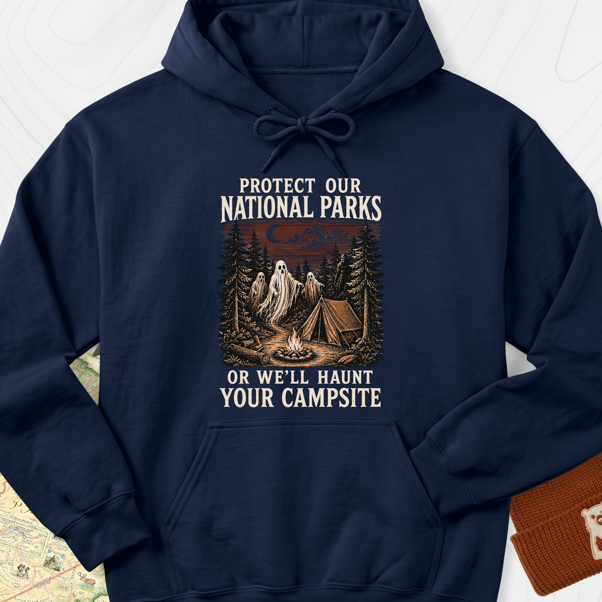 Haunted National Parks Hoodie - Navy