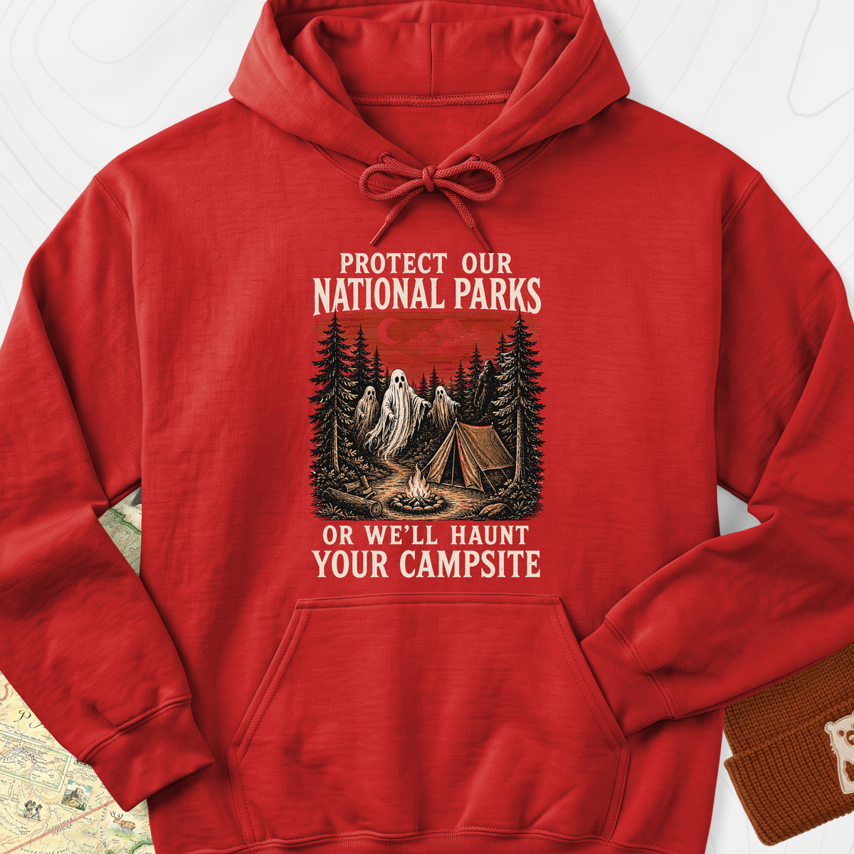 Haunted National Parks Hoodie - Red