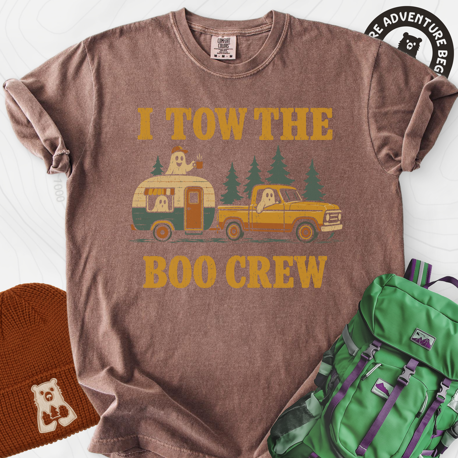 I Tow The Boo Crew Espresso front print heavyweight T-shirt