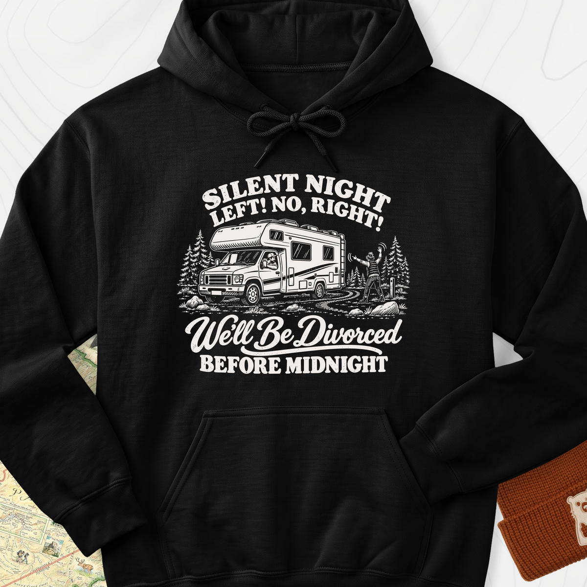 Silent Night RV Divorce Hoodie - Black