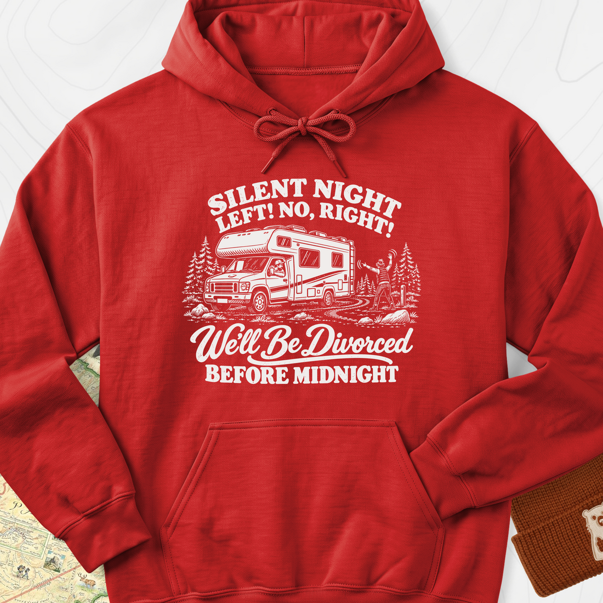 Silent Night RV Divorce Hoodie - Red