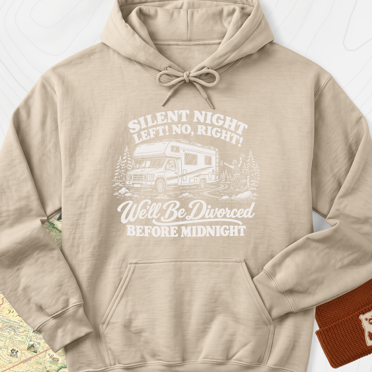 Silent Night RV Divorce Hoodie - Sand