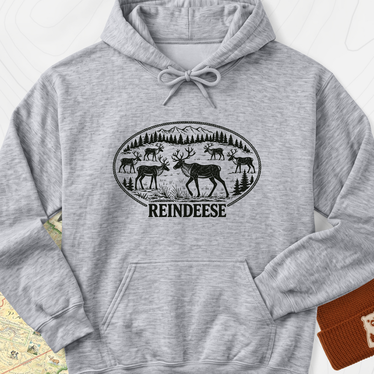 Reindeese Christmas Hoodie - Sport Grey