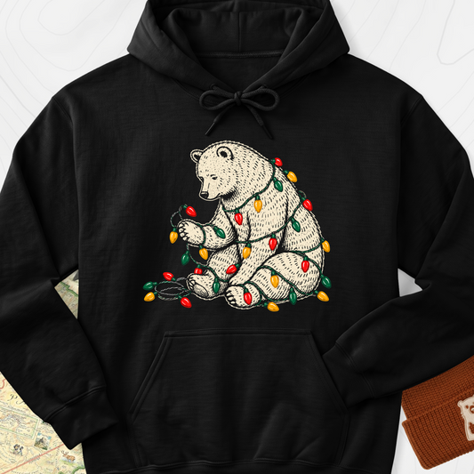 Tangled Christmas Bear Hoodie - Black
