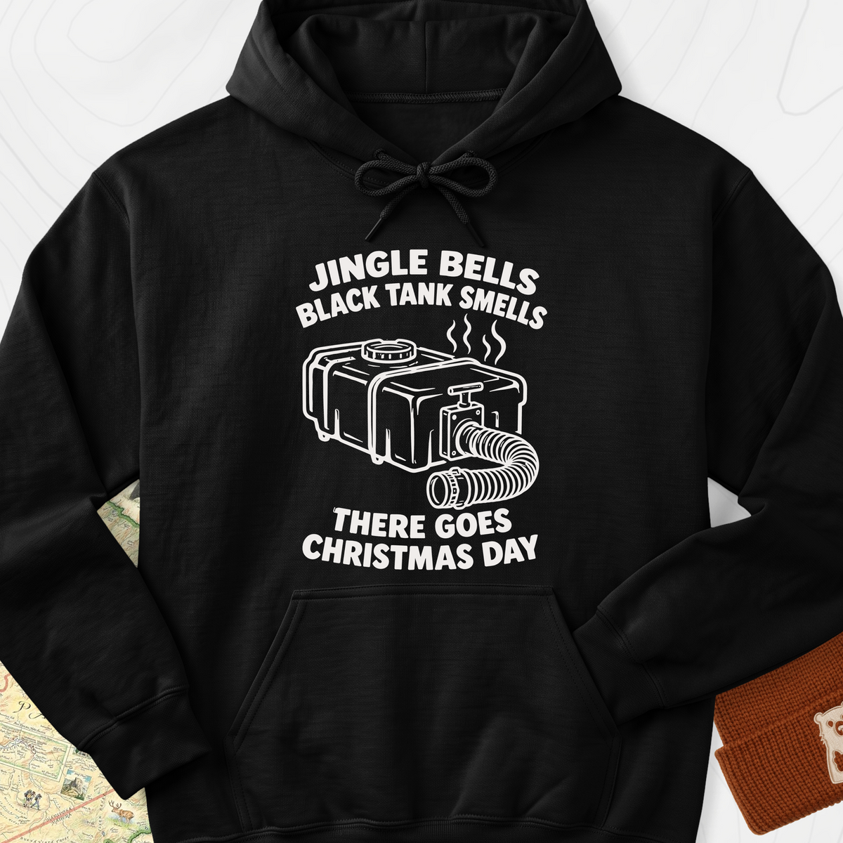 Black Tank Christmas Hoodie - Black