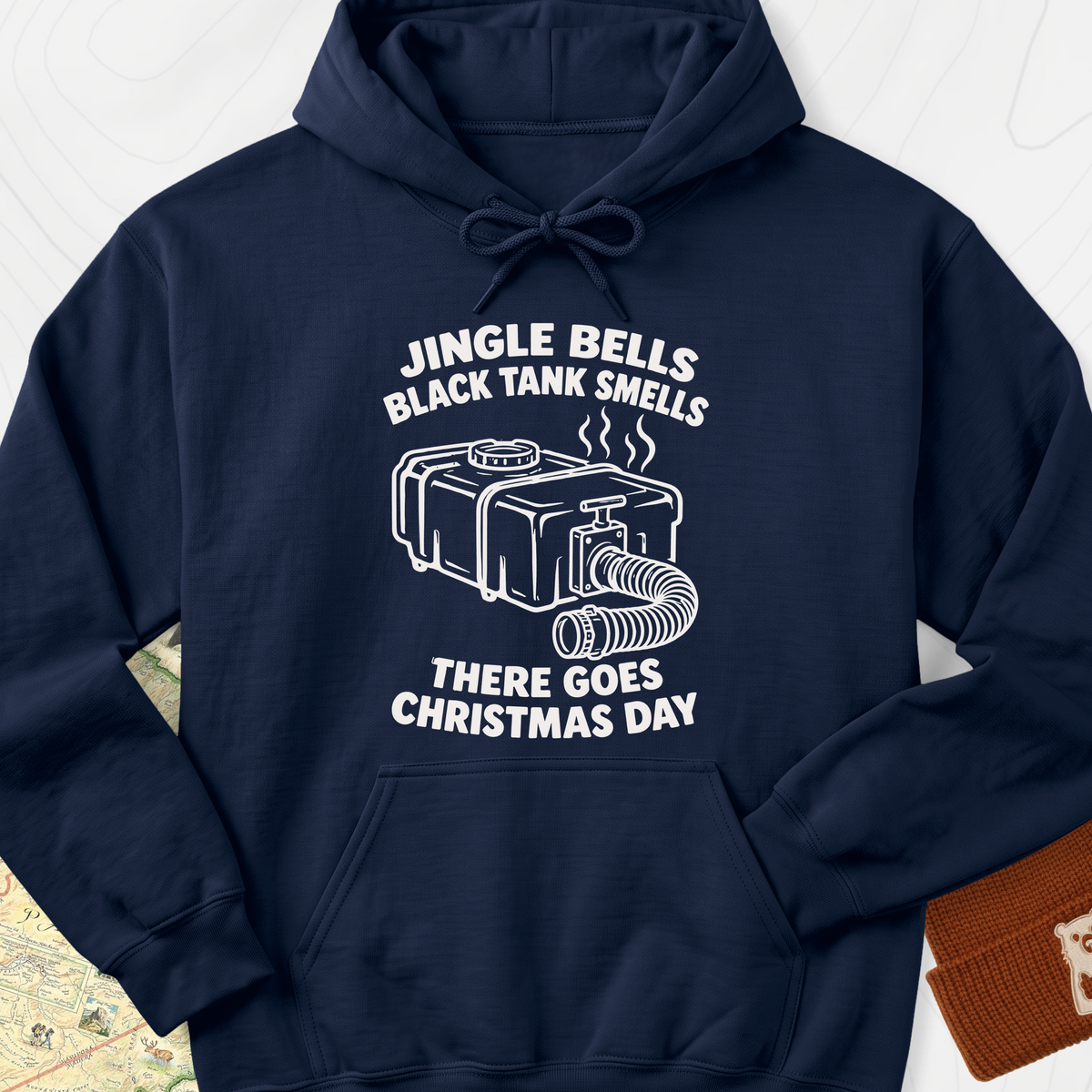 Black Tank Christmas Hoodie - Navy