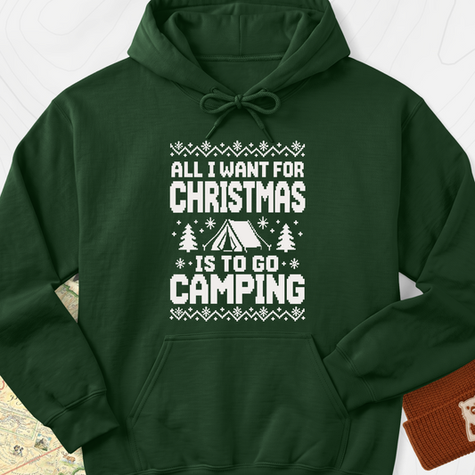 Christmas Camping Wish Hoodie - Forest Green