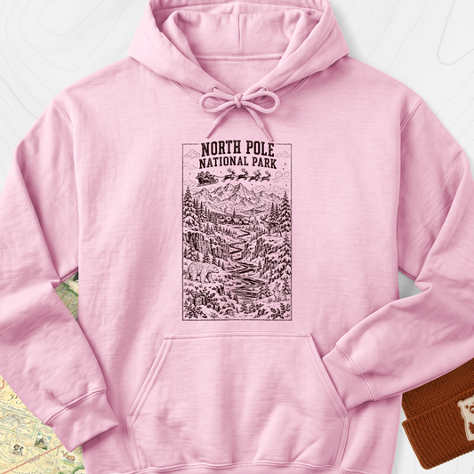 North Pole National Park Hoodie - Light Pink