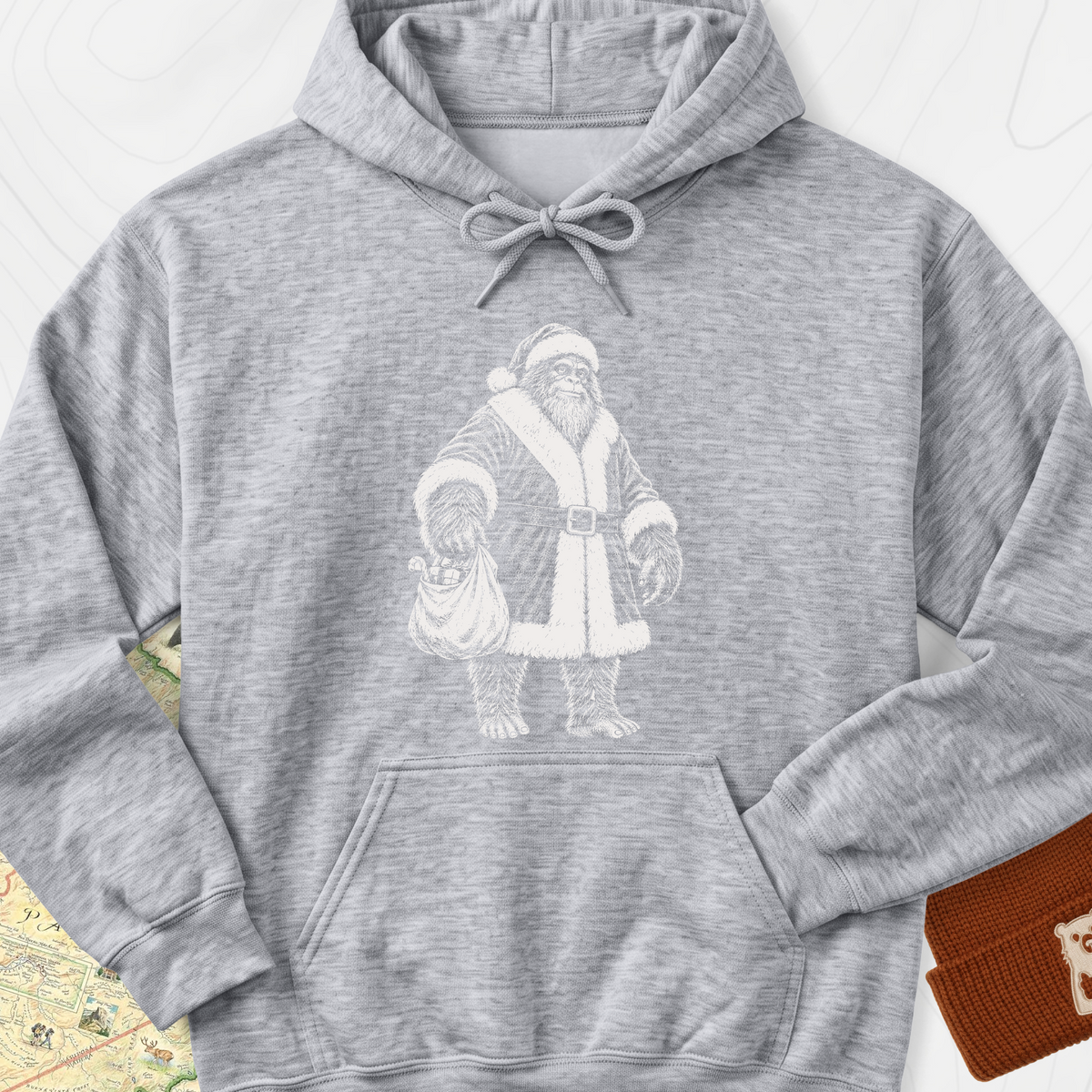 Bigfoot Santa Sack Hoodie - Sport Grey