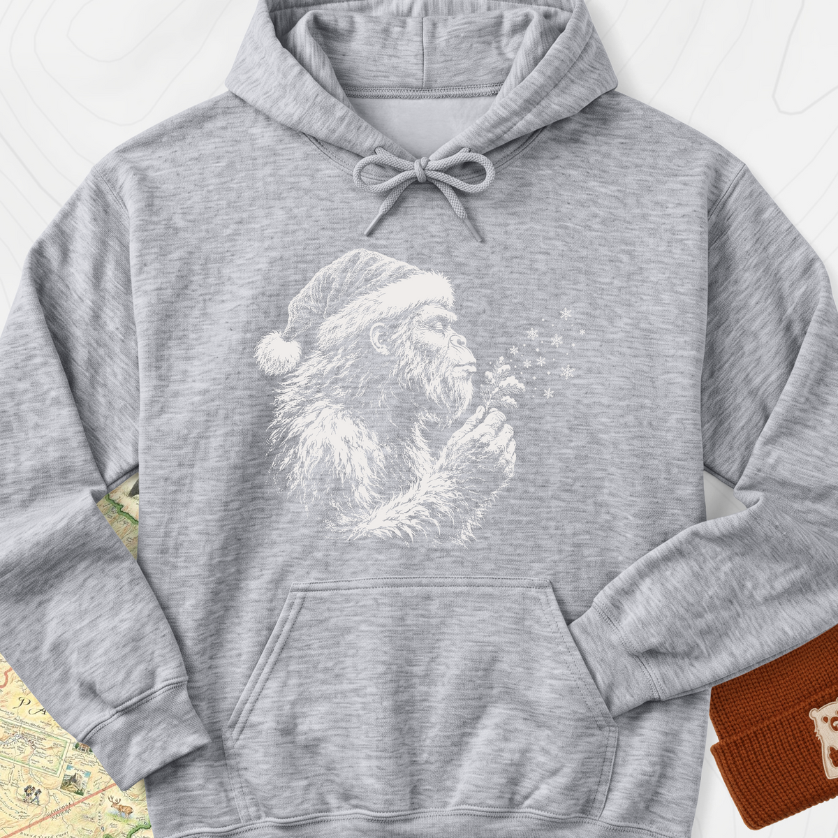 Bigfoot Snow Wishes Hoodie - Sport Grey