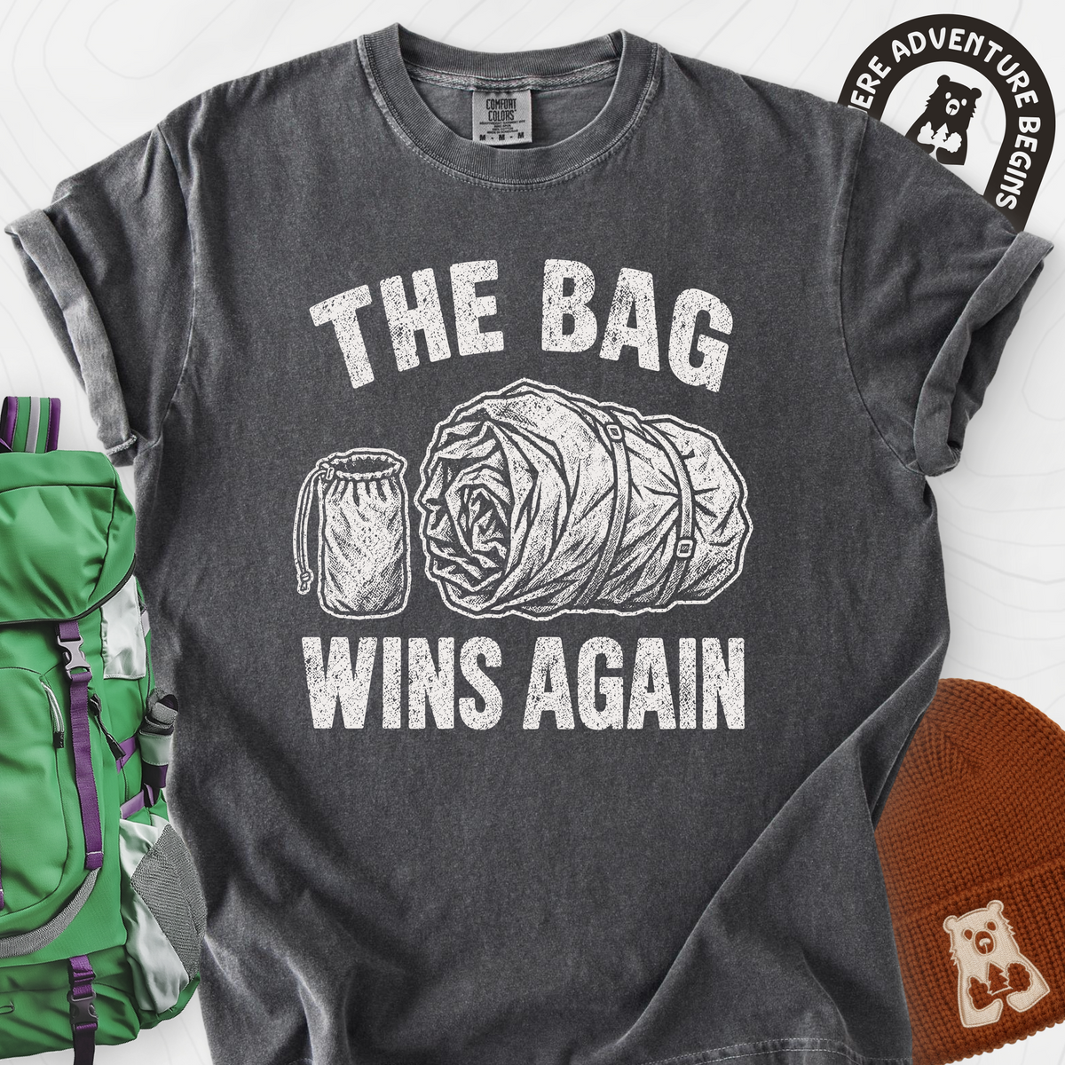 The Bag Wins Again T-Shirt — Pepper — Front print [studio:13PQ37oT1RAOrvIULZHLwzUMhi3GF1TRe]