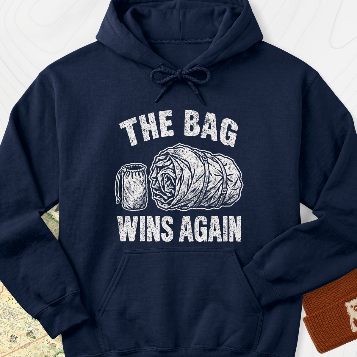 The Bag Wins Again Hoodie — Navy — Front print [studio:1p0GBUSCBF7wWcwTxmunkLrcdh0DVstkp]