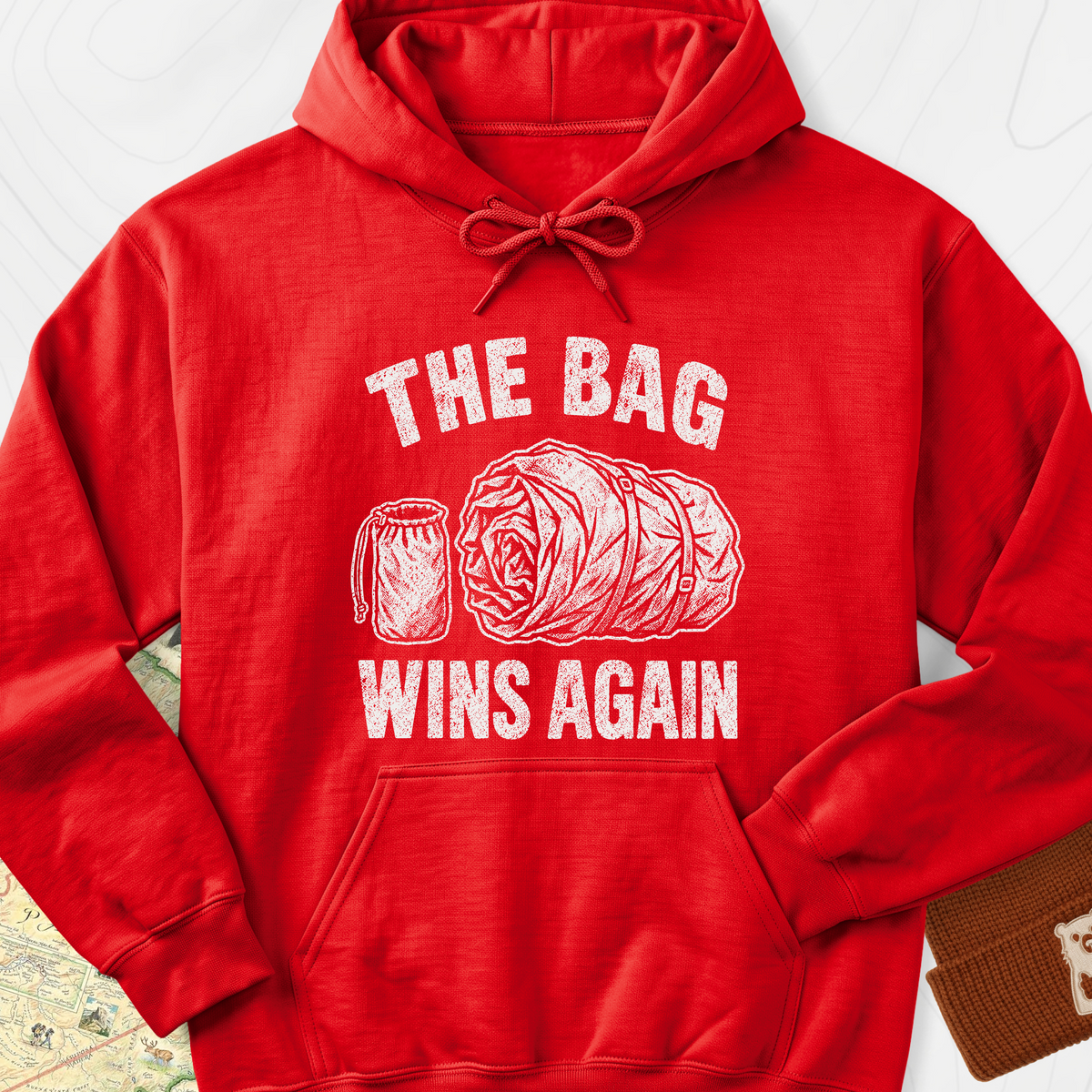The Bag Wins Again Hoodie — Red — Front print [studio:1AgQxDTTZZfNxMeYTXcrpxTp96uIIm-_M]