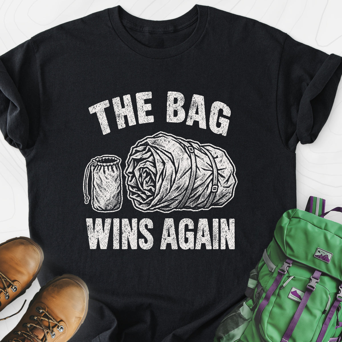The Bag Wins Again Lightweight T-Shirt — Black — Front print [studio:1S92wY_Z9FWqx0pzwMiOohEI705AA2Dyz]