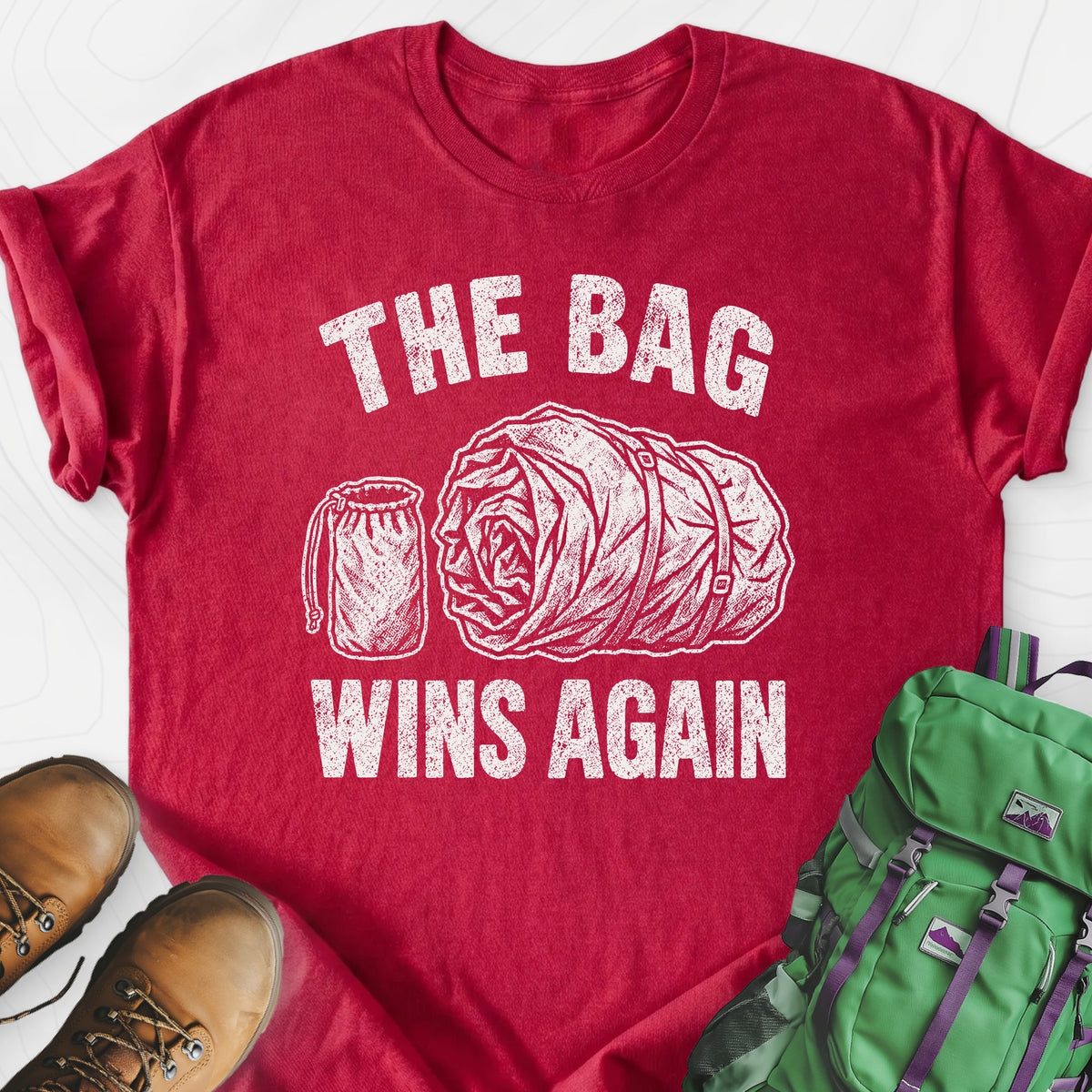 The Bag Wins Again Lightweight T-Shirt — Heather Red — Front print [studio:1OvOrsPA9nWneCu1HWCszKgvbSrfeSbrC]