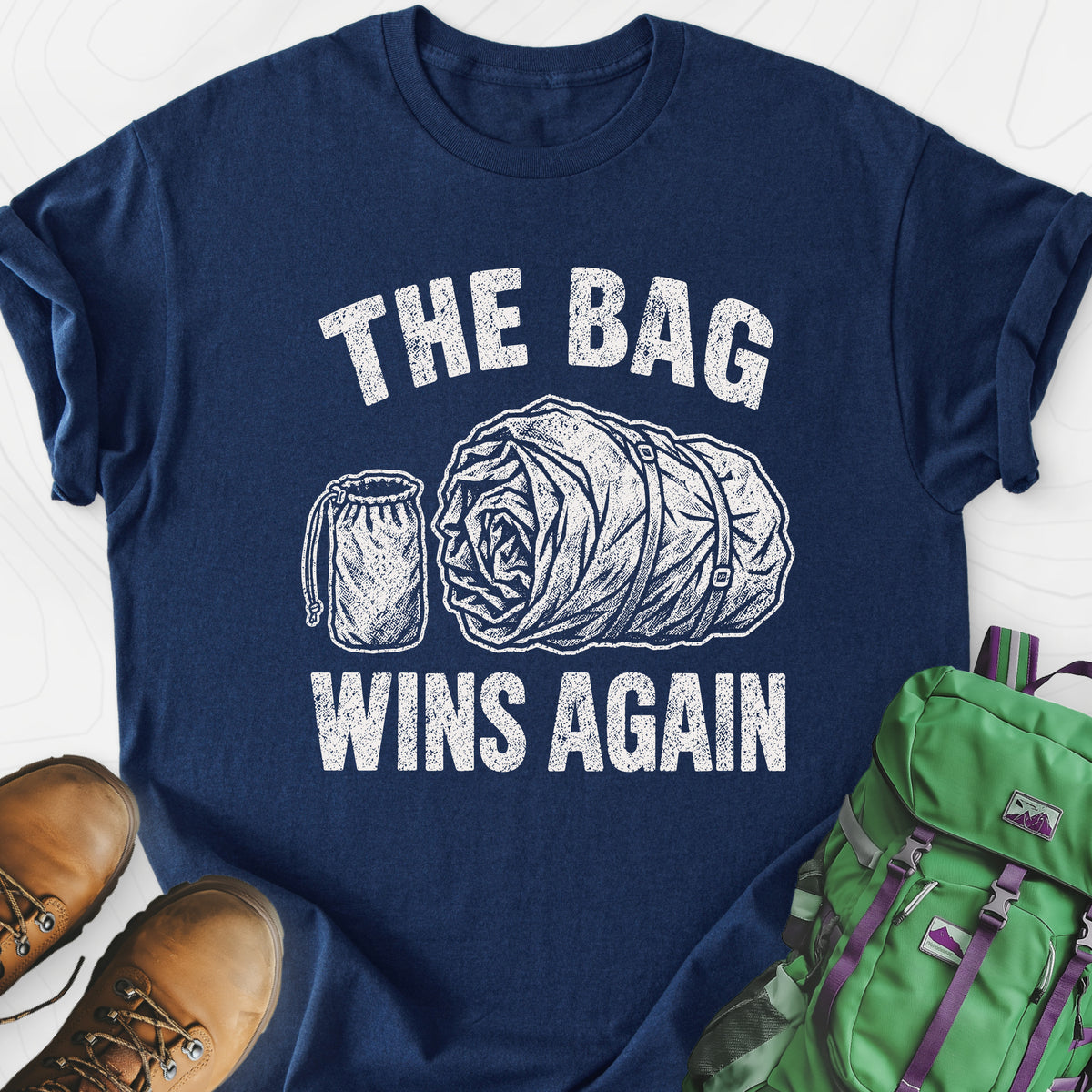 The Bag Wins Again Lightweight T-Shirt — Navy — Front print [studio:1TqjR_skhqgqaxdjPkc6-ESTIeqhPLOPi]