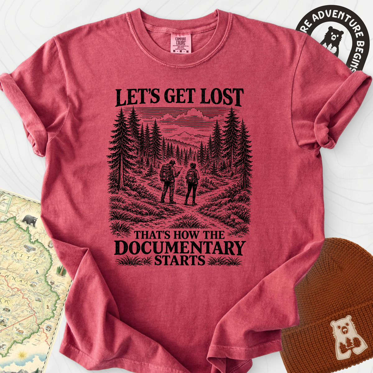That's How the Documentary Starts T-Shirt — Crimson — Front print [studio:1jFiALNsXlYvDeseKddCMJnE4Cw0qSnfb]