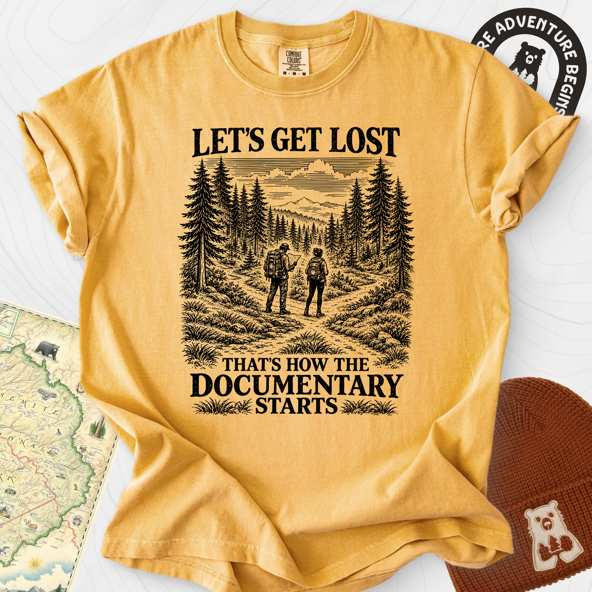 That's How the Documentary Starts T-Shirt — Mustard — Front print [studio:1i0sXL8oHGLyEj9UW2FXemN8G4MZHmi-1]