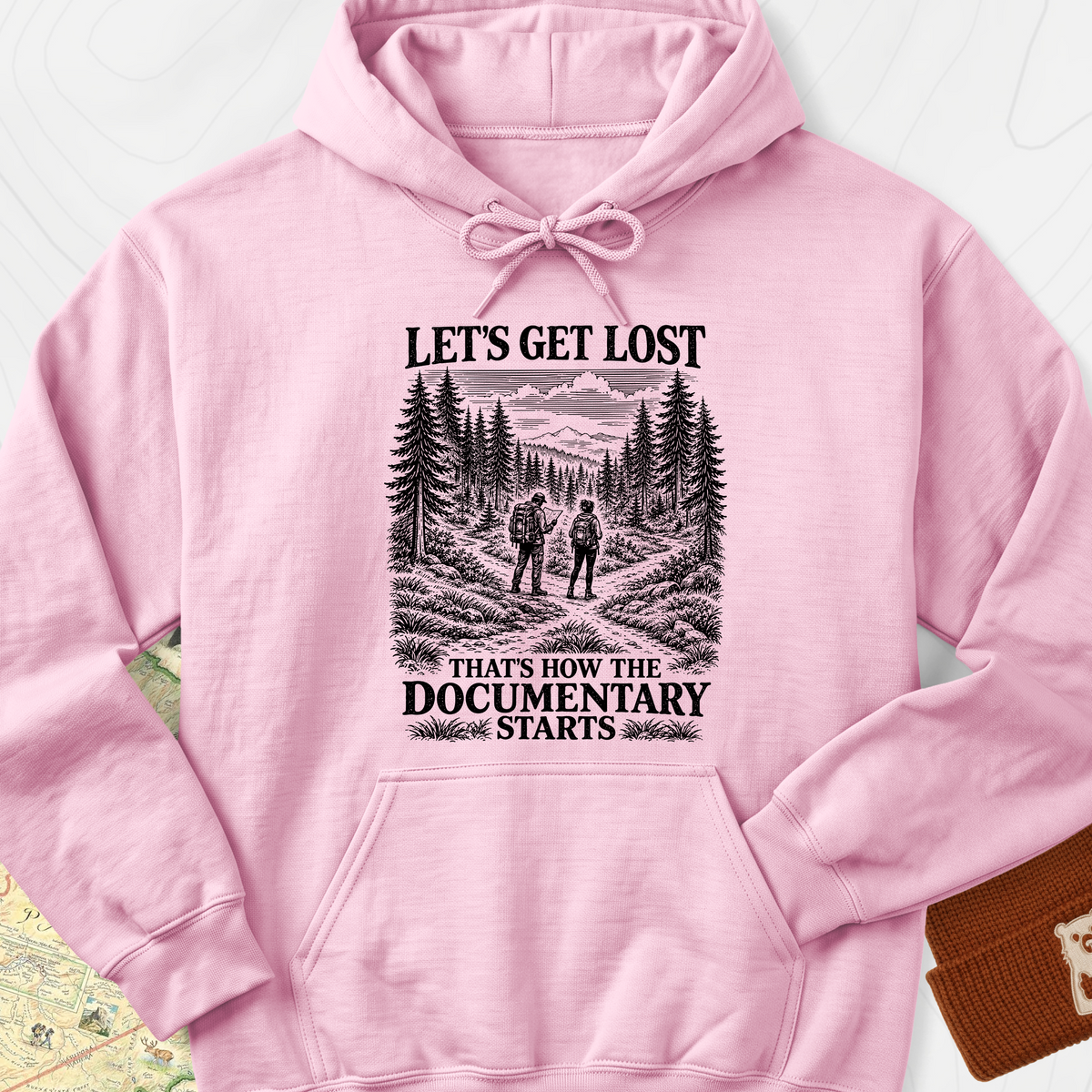 That's How the Documentary Starts Hoodie — Light Pink — Front print [studio:1P4cX12Z9sT3diKC7nB7-n7SiXo2kCv5K]